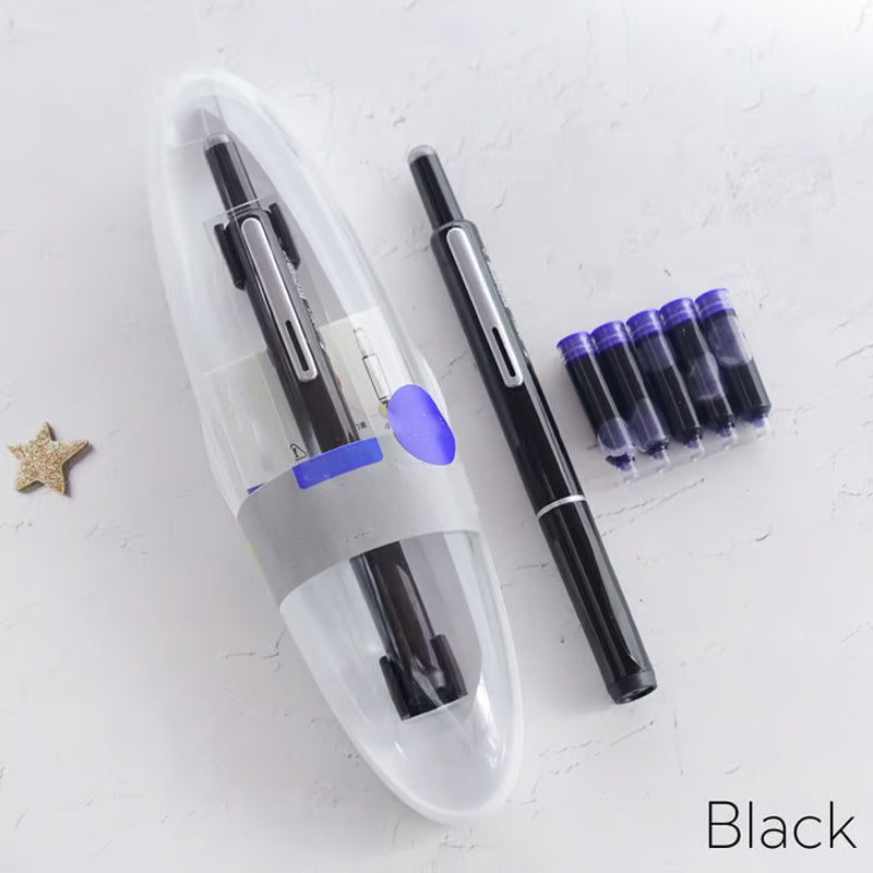 Retractable Fountain Pen Stainless Steel Nib | Click Mechanism, Refillable Cartridge System | Smooth, Scratch-Free Writing