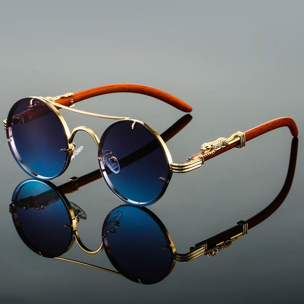RetroStyle | Oval Metal Sunglasses with UV Protection - Lightweight Frame Design