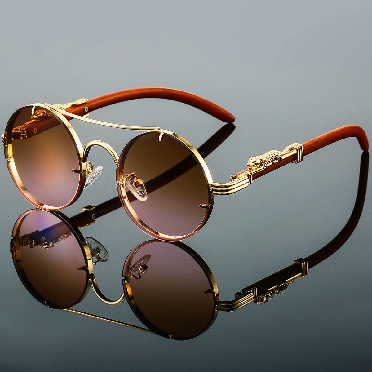 RetroStyle | Oval Metal Sunglasses with UV Protection - Lightweight Frame Design