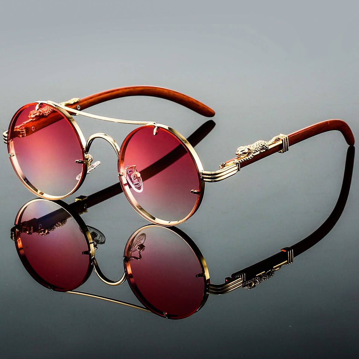RetroStyle | Oval Metal Sunglasses with UV Protection - Lightweight Frame Design