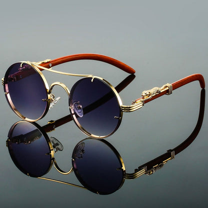 RetroStyle | Oval Metal Sunglasses with UV Protection - Lightweight Frame Design 3