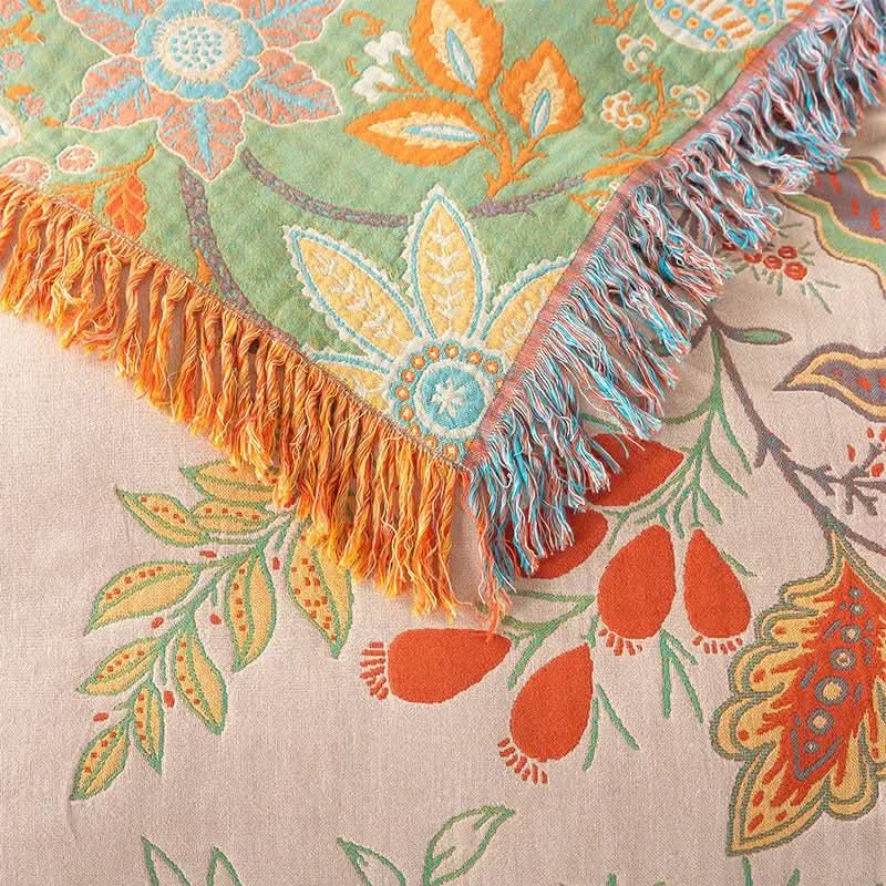 Reversible Blanket | Two Patterns In One Fringed Throw