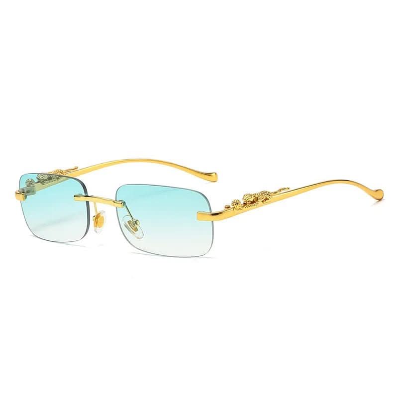 Rimless Sunglasses – Leopard Head Design, UV400 Protection