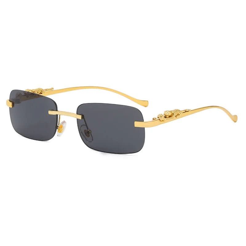 Rimless Sunglasses – Leopard Head Design, UV400 Protection