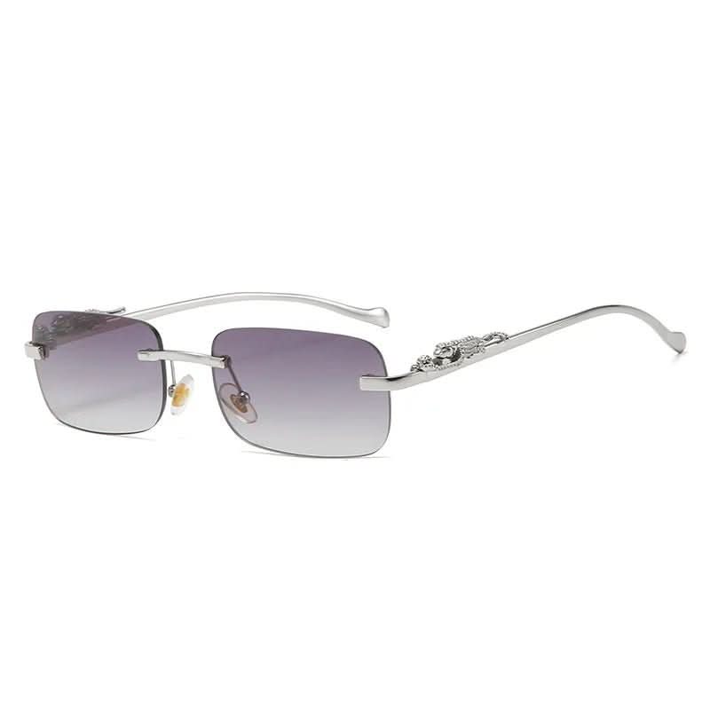 Rimless Sunglasses – Leopard Head Design, UV400 Protection