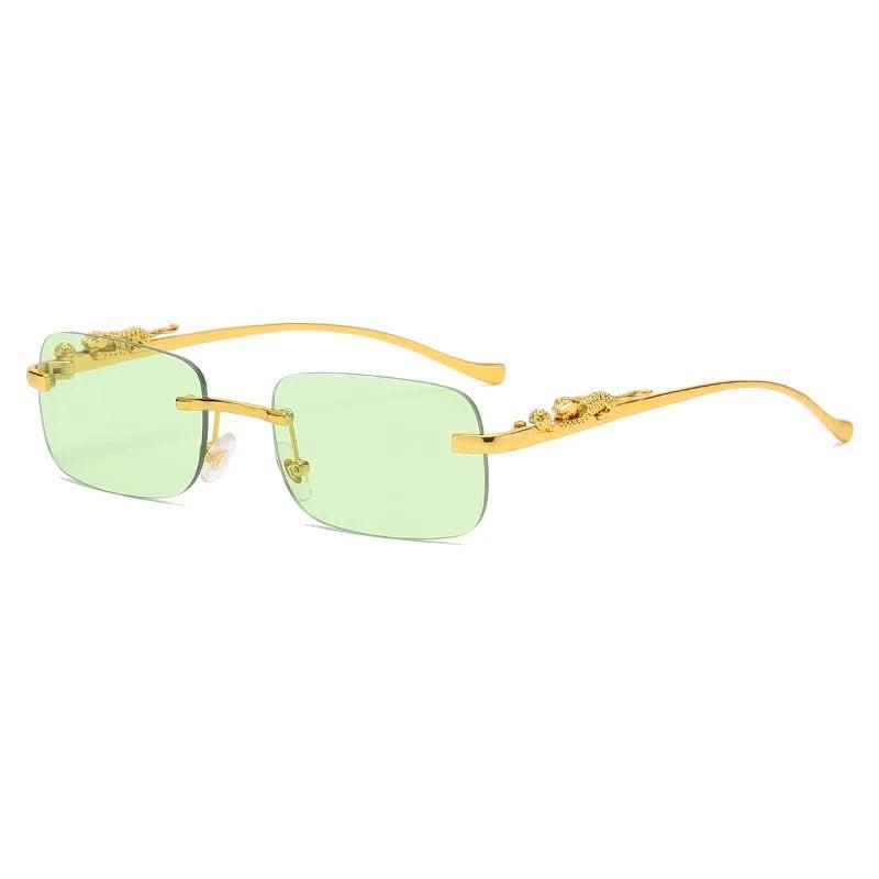 Rimless Sunglasses – Leopard Head Design, UV400 Protection