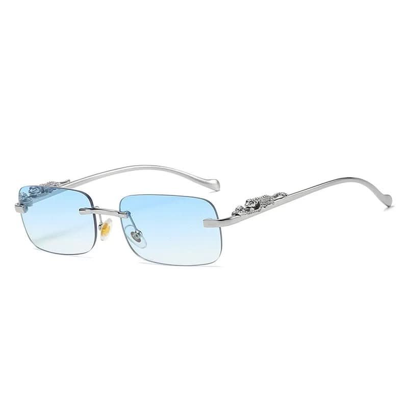 Rimless Sunglasses – Leopard Head Design, UV400 Protection