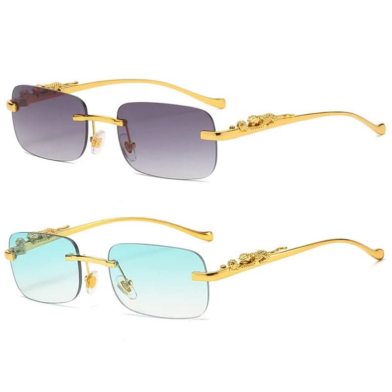 Rimless Sunglasses – Leopard Head Design, UV400 Protection