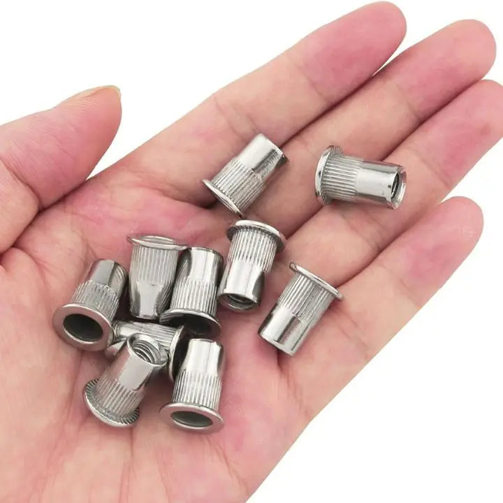 Rivet Nut Set Stainless Steel & Carbon Steel | M3–M10 Sizes, 100 Pieces | Rust-Resistant Threaded Inserts in Sorting Case