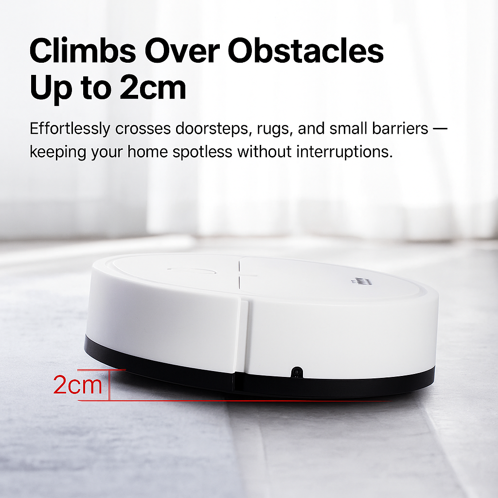 Robot Vacuum Cleaner 3-in-1 | Smart Navigation & Powerful Suction | Rechargeable Battery for Pet Hair & Allergens