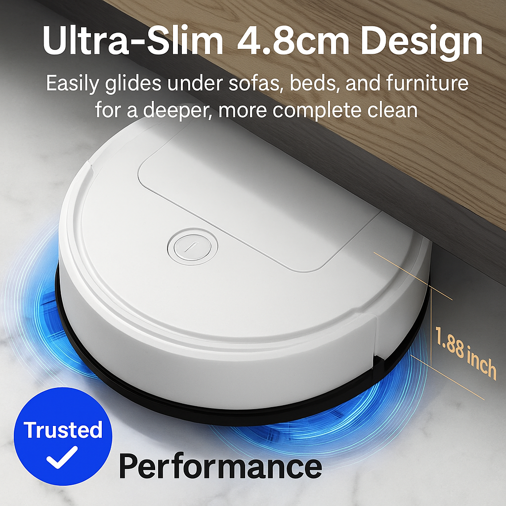 Robot Vacuum Cleaner 3-in-1 | Smart Navigation & Powerful Suction | Rechargeable Battery for Pet Hair & Allergens