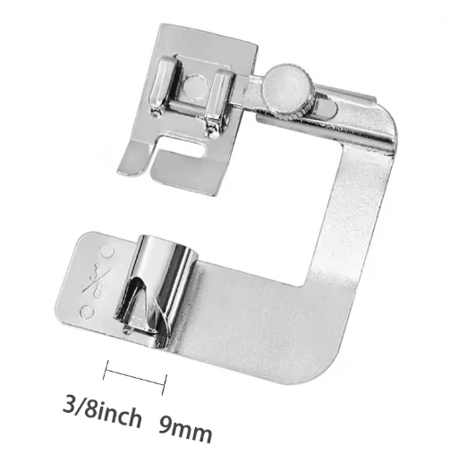 Rolled Hem Presser Foot Set Metal | 4 Interchangeable Widths from 9mm to 25mm | Snap-On Fit for Domestic Sewing Machines