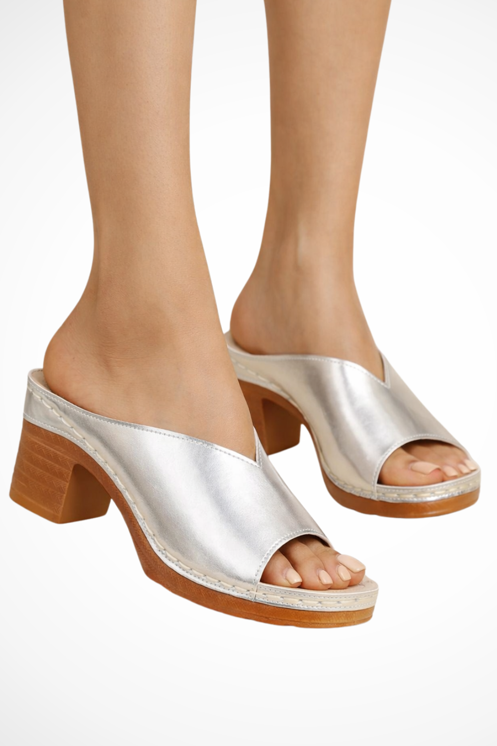 Rosalind | Women's Mules - Open Toe Block Heel with Backless Design 3