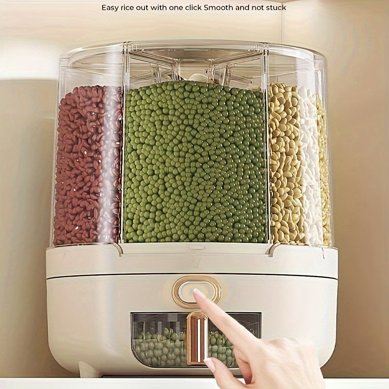 Rotating Airtight Food Storage Container | 360° Multi-Grain Dispenser