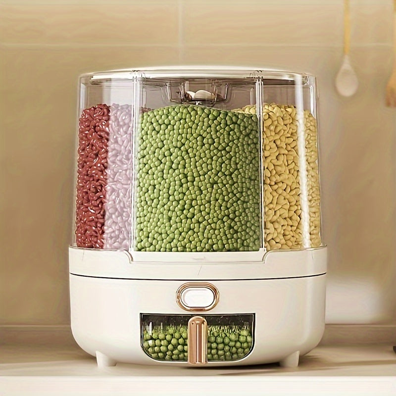 Rotating Airtight Food Storage Container | 360° Multi-Grain Dispenser