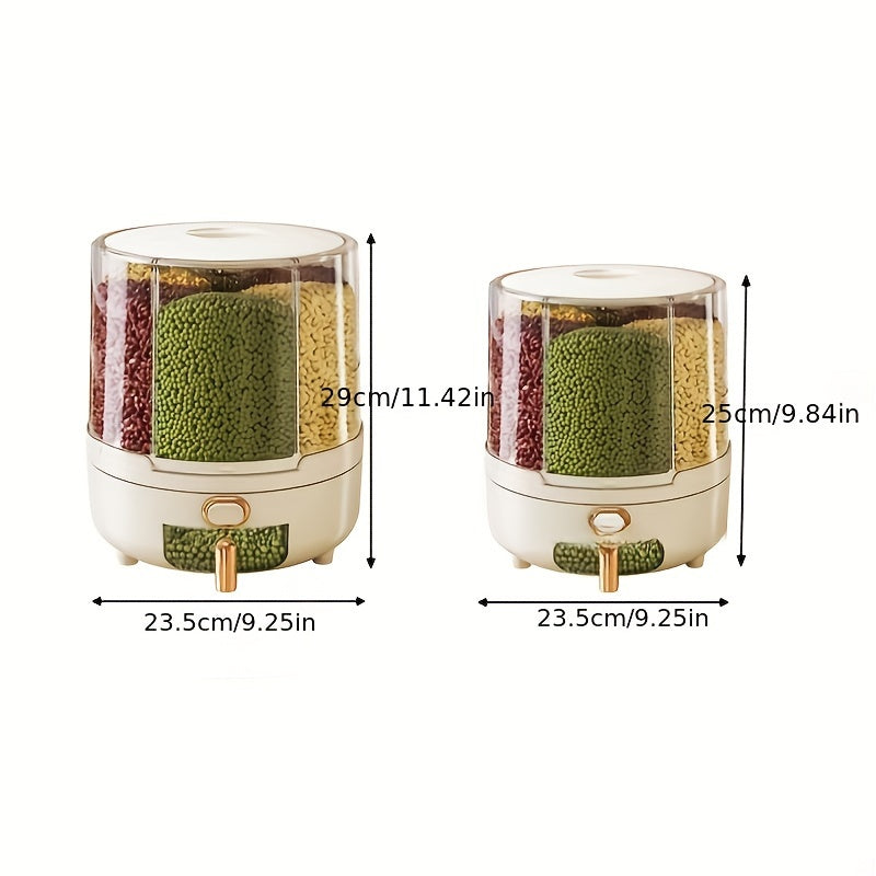Rotating Airtight Food Storage Container | 360° Multi-Grain Dispenser