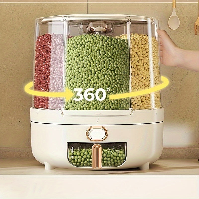 Rotating Airtight Food Storage Container | 360° Multi-Grain Dispenser