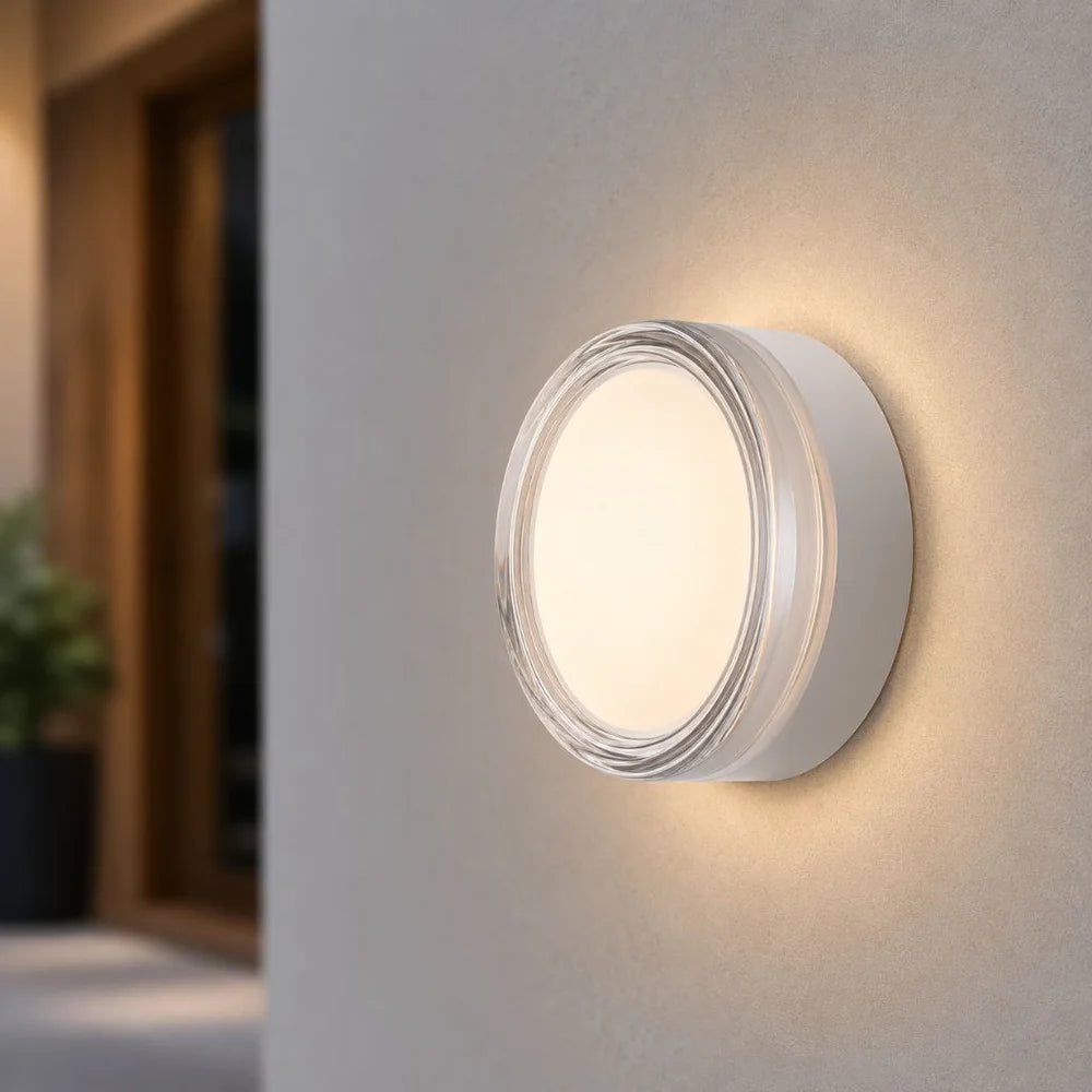 Round LED Wall Sconce – IP65 Waterproof CCT Switch for Indoor Outdoor Use