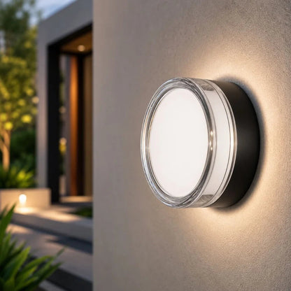Round LED Wall Sconce – IP65 Waterproof CCT Switch for Indoor Outdoor Use