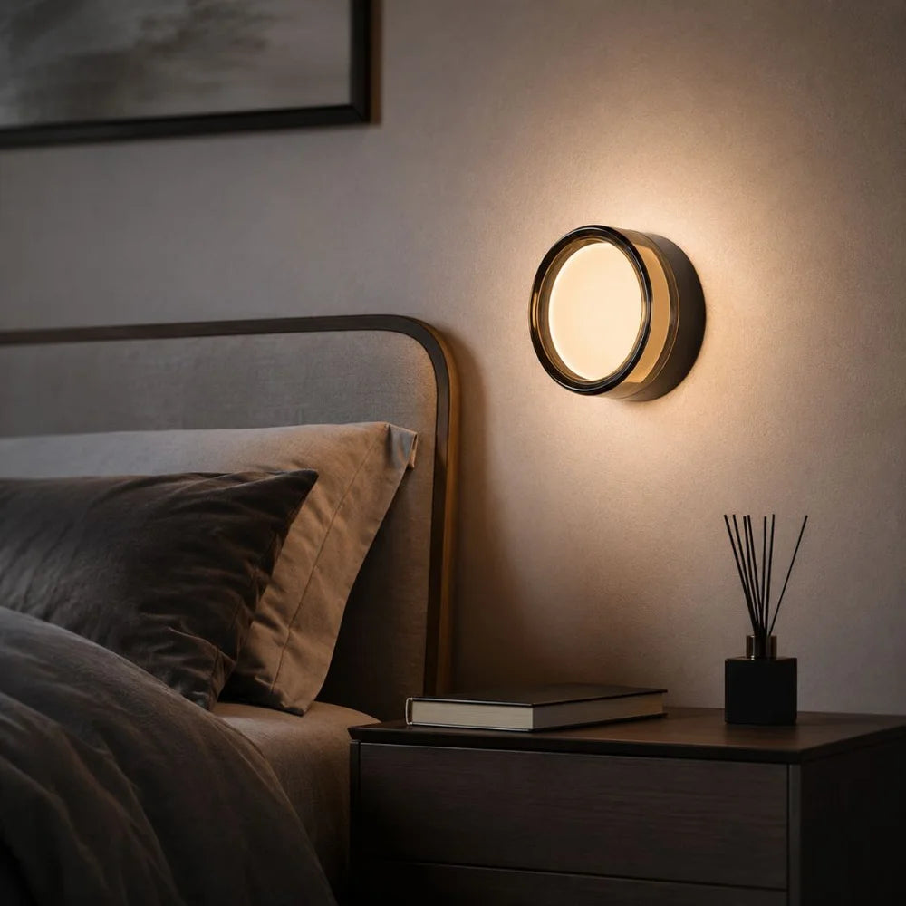 Round LED Wall Sconce – IP65 Waterproof CCT Switch for Indoor Outdoor Use