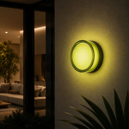 Round LED Wall Sconce – IP65 Waterproof CCT Switch for Indoor Outdoor Use