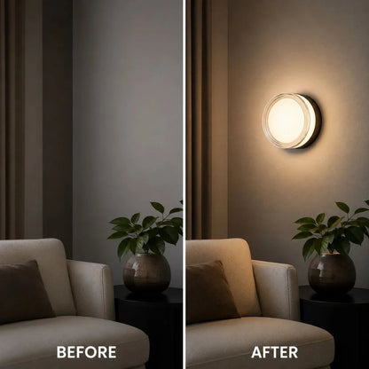 Round LED Wall Sconce – IP65 Waterproof CCT Switch for Indoor Outdoor Use