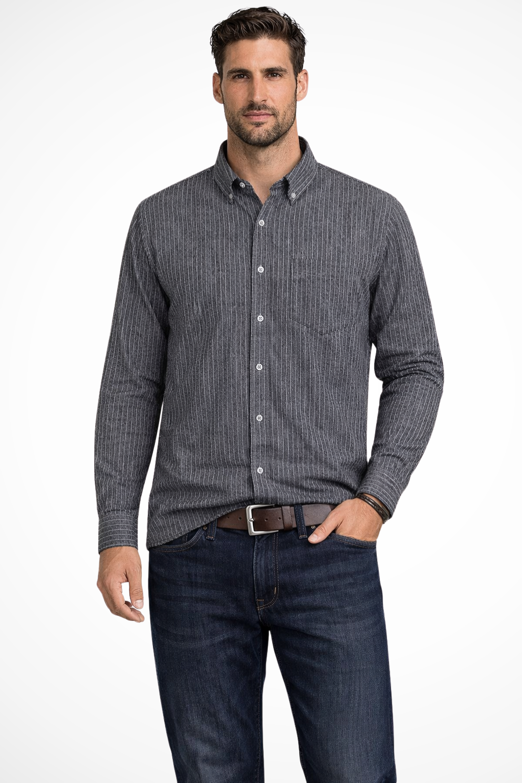 Rupert | Men's Dress Shirt – Striped Long Sleeve Cotton Design 7