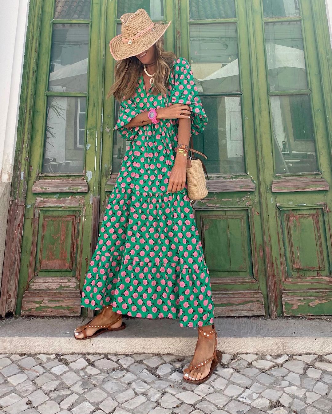Boho Chic | Women's Maxi Dress with Tiered Skirt - Comfortable Summer Style in Plus Size 6