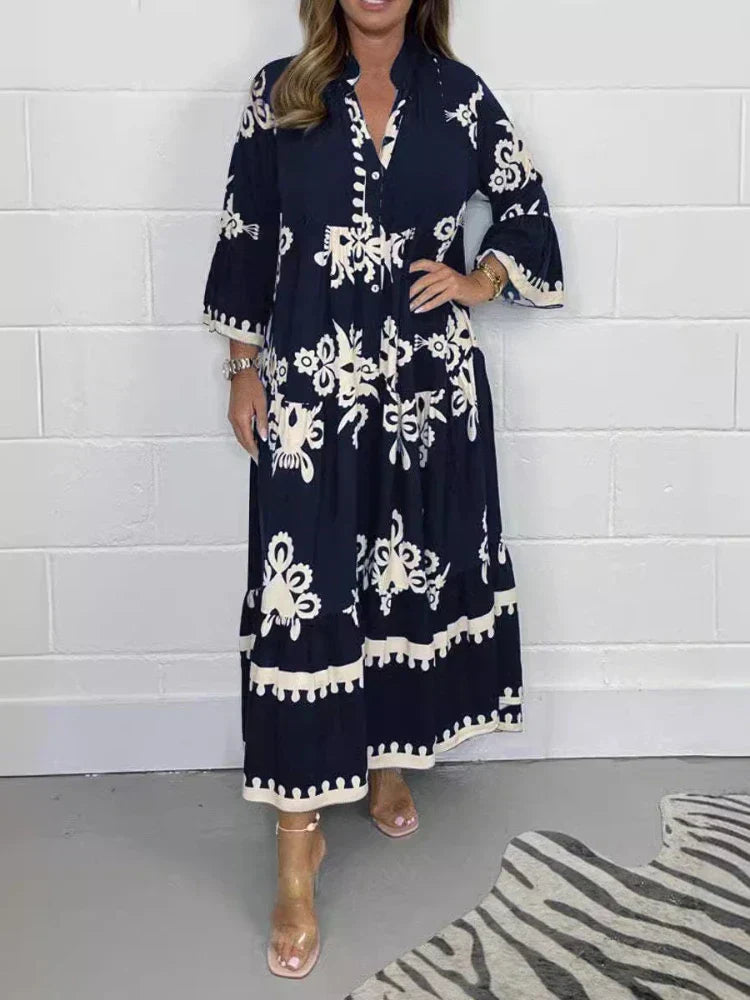 Serenity Collection | Women's Flowy Day Dress with Statement Horn Sleeves - Lightweight Summer Style for Comfort and Versatility 6