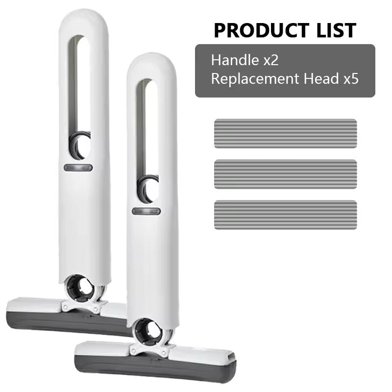 Squeeze Mop Compact Self-Wringing | 1 Handle 4 Head or 2 Handle 5 Head | Hands-Free Space-Saving Cleaning Tool 9