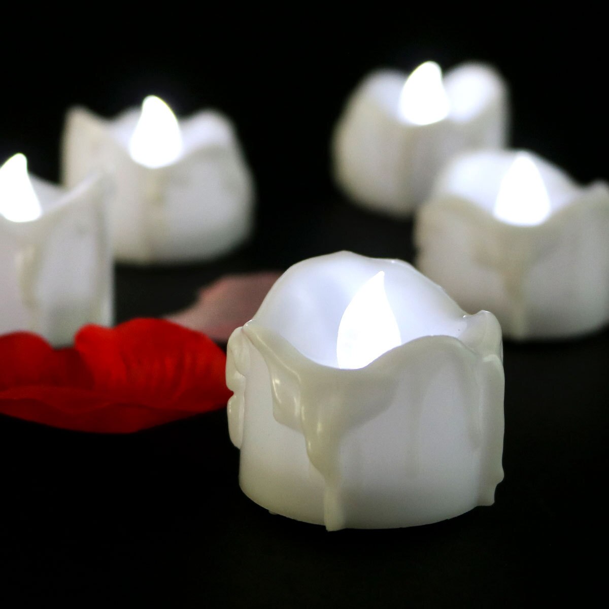 Flameless LED Candles 12-Pack, Plastic, 2.9 x 3.6 cm | Warm White, White, Yellow | 60-Hour Battery Life, No Open Flame 7