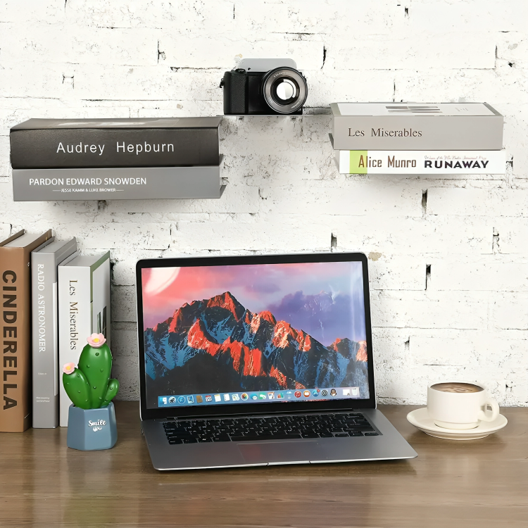 Invisible Book Shelf Bracket | Steel Build, Holds 6-8 Books Without Bending | Space-Saving Wall Mount Storage Solution 1