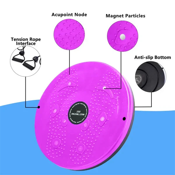 Waist Twisting Disc for Core & Balance Training | Magnetic Massage Nodes & Resistance Ropes | ABS Plastic, Max Load 100 kg 9