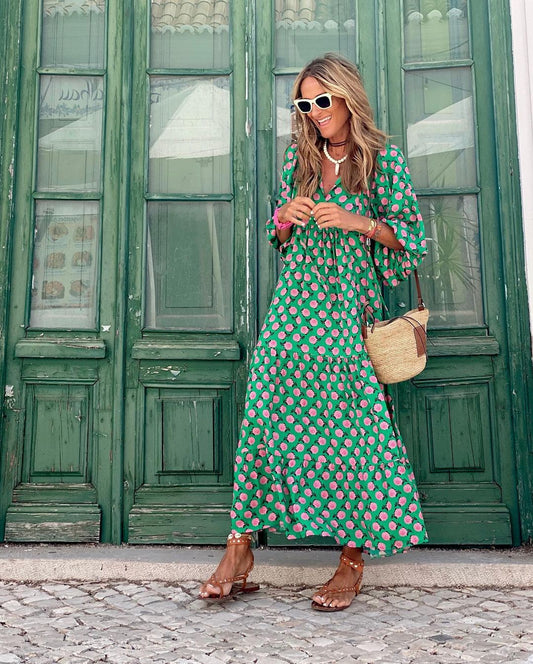 Boho Chic | Women's Maxi Dress with Tiered Skirt - Comfortable Summer Style in Plus Size 1