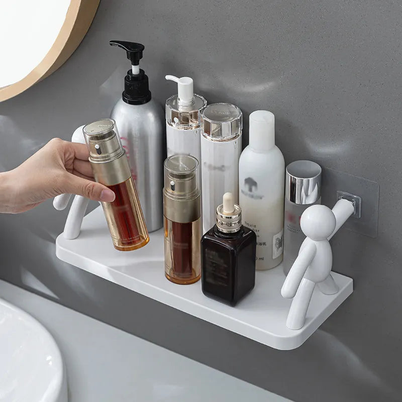 No-Drill Wall Shelf | Adhesive Mount, No Tools Needed | Modern Space-Saving Storage for Kitchen, Bathroom & Office 5