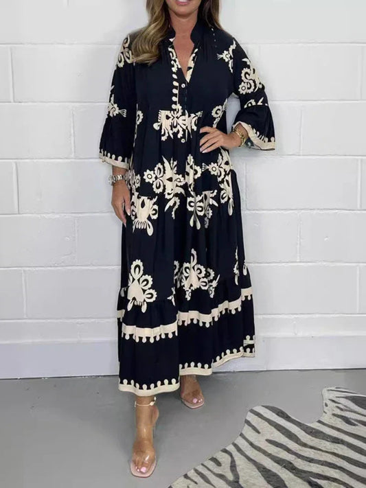 Serenity Collection | Women's Flowy Day Dress with Statement Horn Sleeves - Lightweight Summer Style for Comfort and Versatility 1