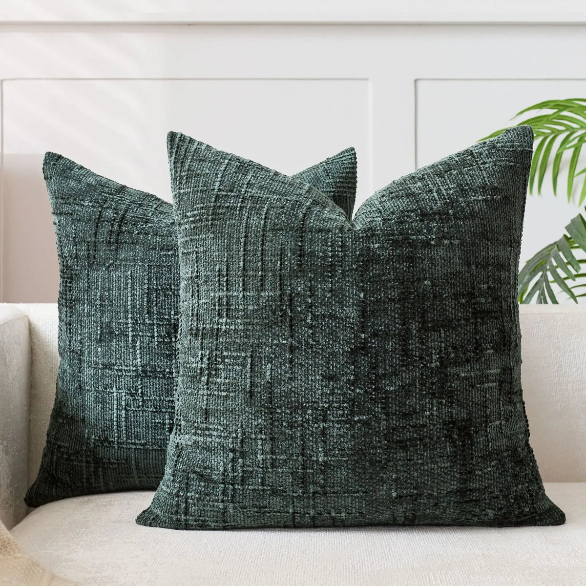 Chenille Cushion Cover, Bamboo-Weave Texture | 40cm x 40cm to 60cm x 60cm, 7 Colours | Soft, Easy-Care Chenille Fabric 8
