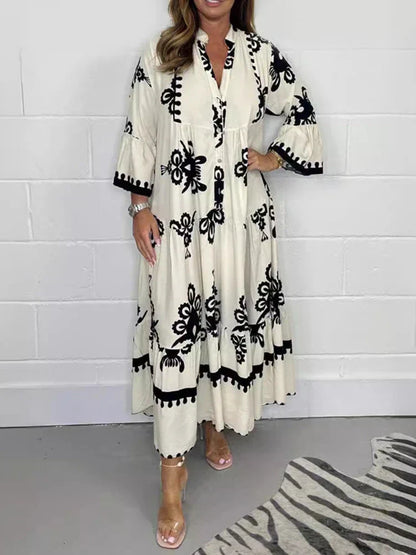 Serenity Collection | Women's Flowy Day Dress with Statement Horn Sleeves - Lightweight Summer Style for Comfort and Versatility 2
