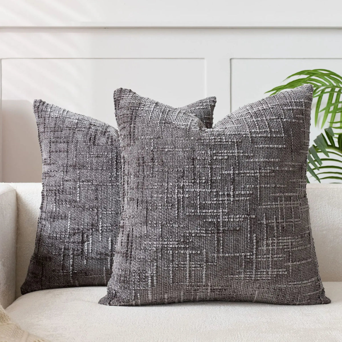 Chenille Cushion Cover, Bamboo-Weave Texture | 40cm x 40cm to 60cm x 60cm, 7 Colours | Soft, Easy-Care Chenille Fabric 10