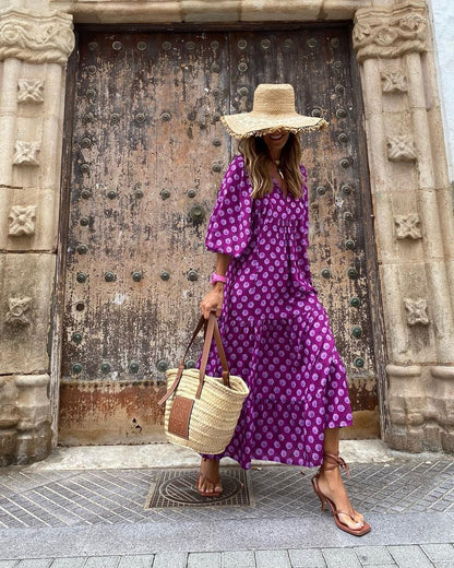 Boho Chic | Women's Maxi Dress with Tiered Skirt - Comfortable Summer Style in Plus Size 3