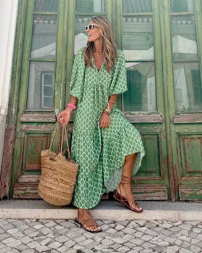 Boho Chic | Women's Maxi Dress with Tiered Skirt - Comfortable Summer Style in Plus Size 2