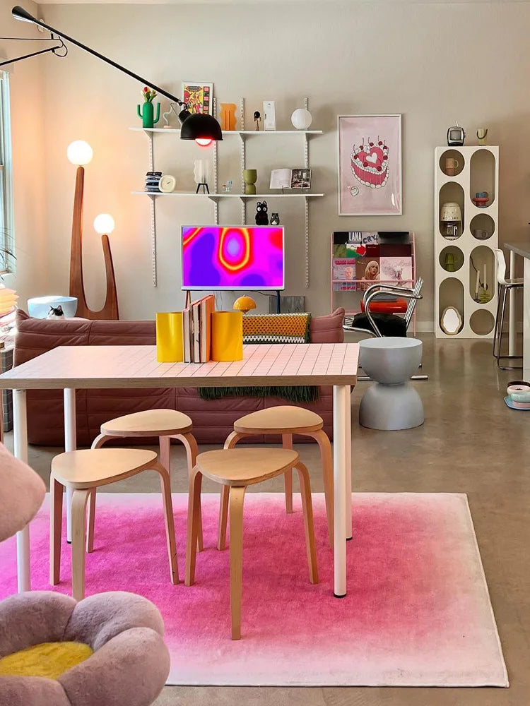 Pink Gradient Rug, Polyester, 12 Sizes 50 x 80 cm to 180 x 280 cm | Soft Flat Weave | Machine Washable at 30°C, Easy Care 3