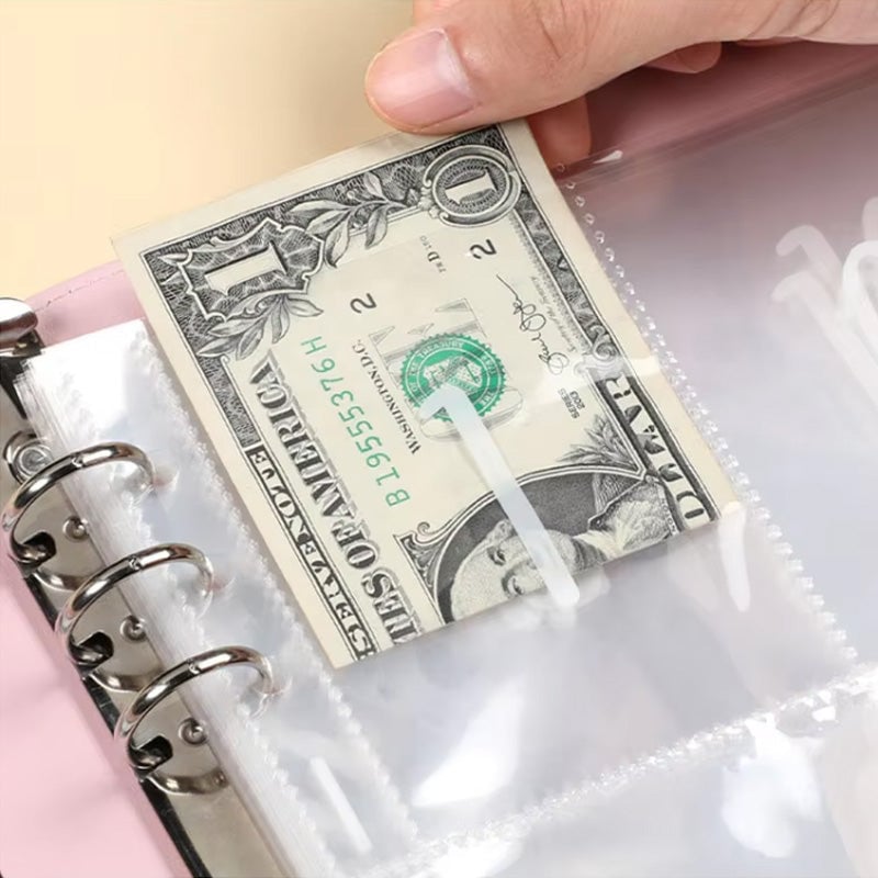 Savings Challenge Binder PU Leather Cover | 100 Labelled Envelope Slots & Tracker Pages | Save Over $5,050 in 100 Days