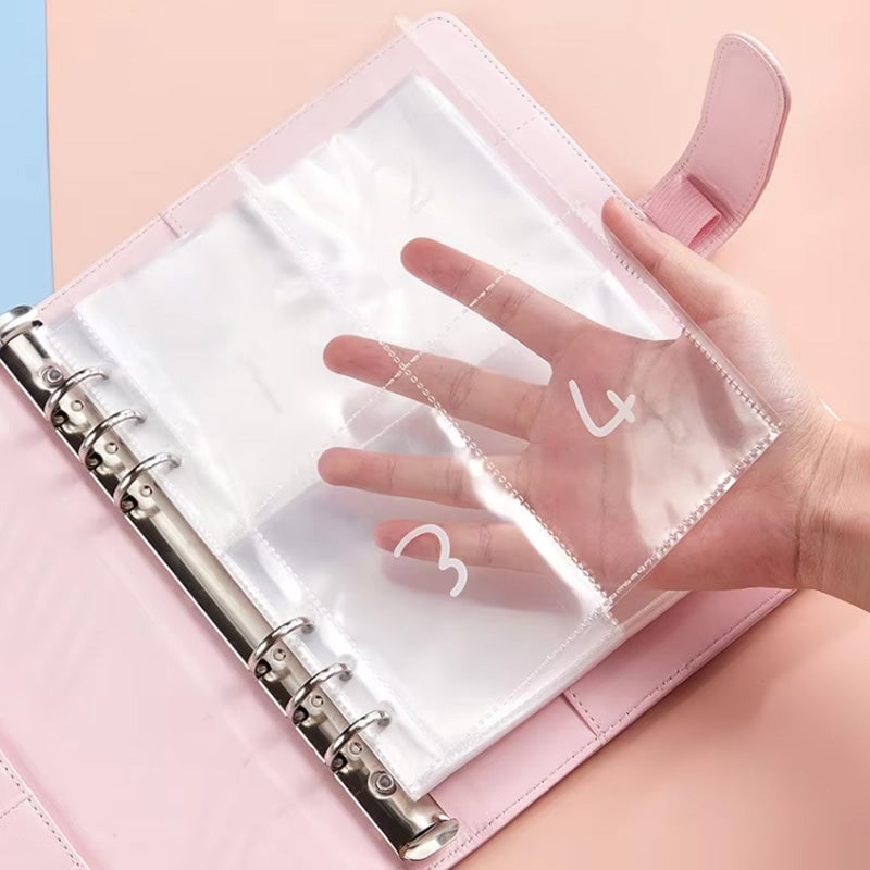 Savings Challenge Binder PU Leather Cover | 100 Labelled Envelope Slots & Tracker Pages | Save Over $5,050 in 100 Days