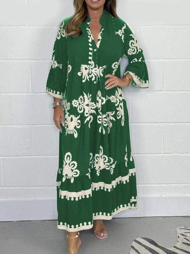 Serenity Collection | Women's Flowy Day Dress with Statement Horn Sleeves - Lightweight Summer Style for Comfort and Versatility 4
