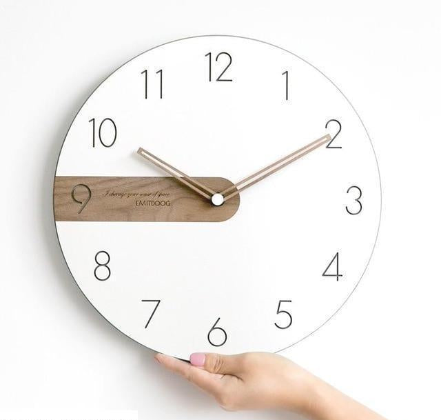 Scandinavian Wall Clock | Inset Panel, Slim Bar Hands