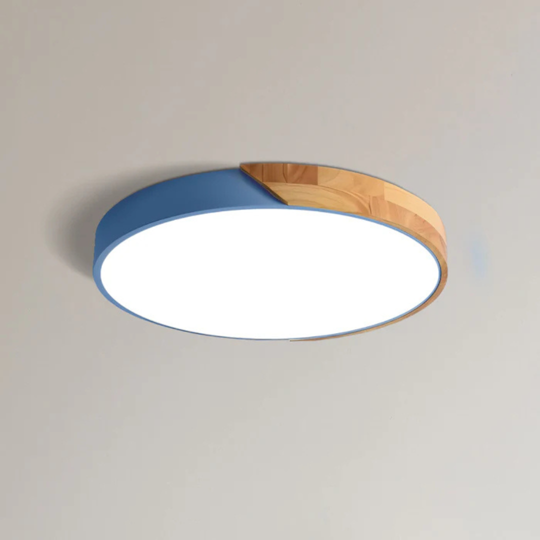 Scandinavian Wooden LED Ceiling Light | Modern Flush Mount Fixture
