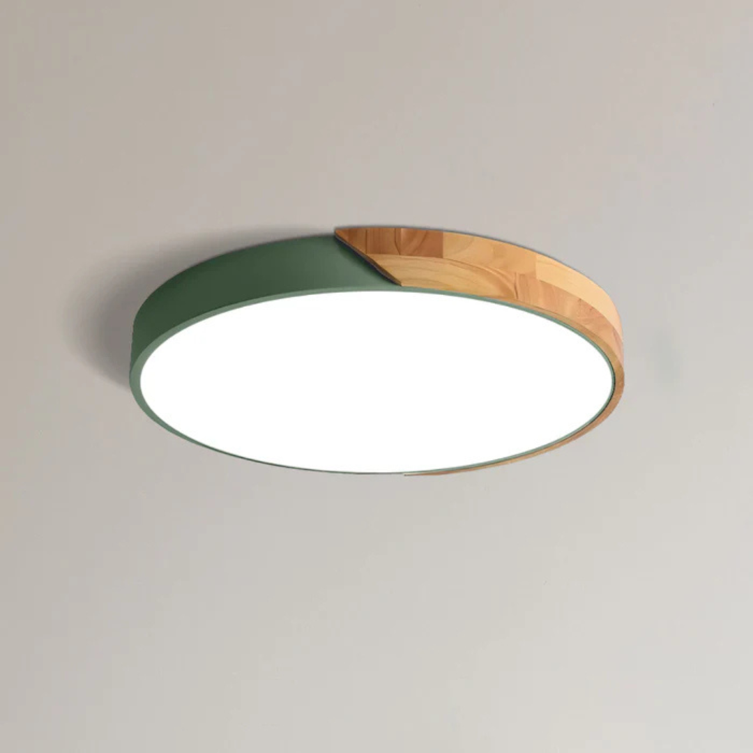 Scandinavian Wooden LED Ceiling Light | Modern Flush Mount Fixture