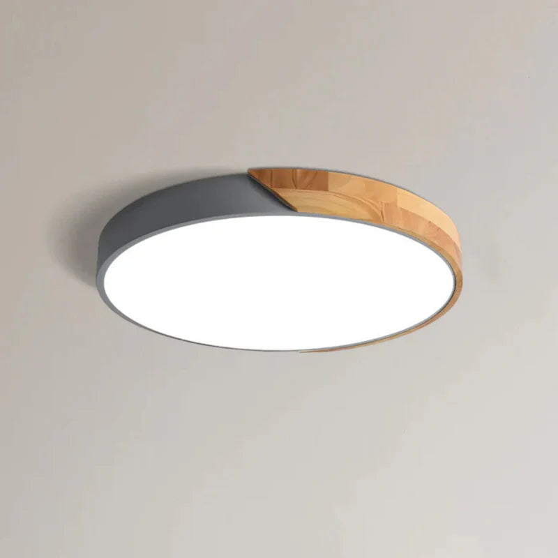Scandinavian Wooden LED Ceiling Light | Modern Flush Mount Fixture