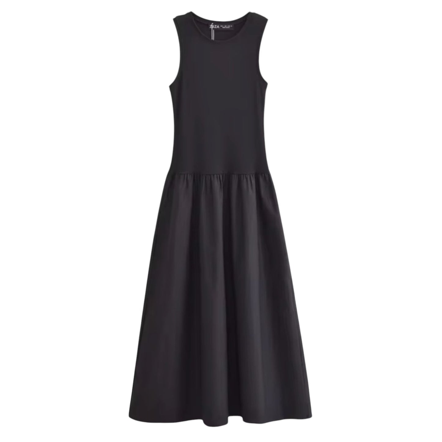 ElegantWear | Women's Midi Dress - Sleeveless A-Line with Defined Waist